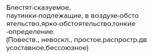 Синтаксический разбор предложения: Не на растеленной тканой скатерти, а на шелковистом мху, чуть-чут