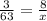 \frac{3}{63} = \frac{8}{x}