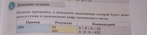 Домашнее задание Напиши программу, в результате выполнения которой будут выво-диться сумма и произве