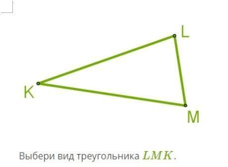 Выбери вид треугольника 1) не треугольник 2) остроугольный3) тупоугольный4) прямоугольный ​