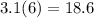 3.1(6) = 18.6