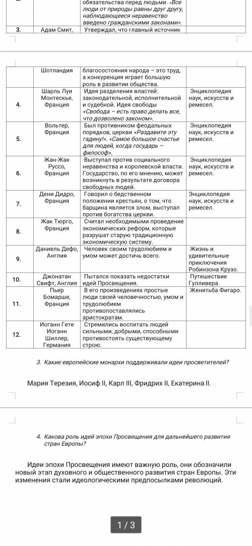 переделайте таблицу своими словами,чтобы не одинаково было списано( 8 класс история)