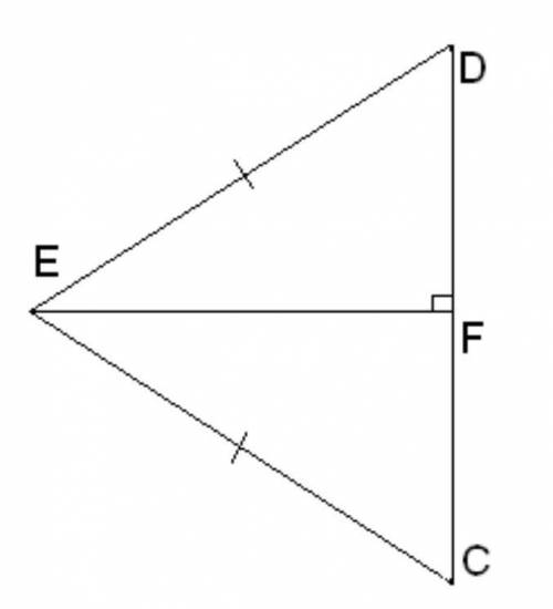 У рівнобедреному ΔCED, (ED = EC) з вершини E до основи CD проведено висоту EF. Знайти величину кута