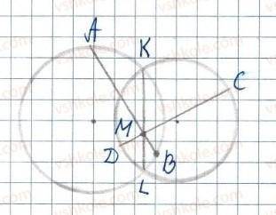 На спільній хорді двох кіл, що пере- тинаються, позначили точку М і черезнеї провели хорди АВ і СD Д