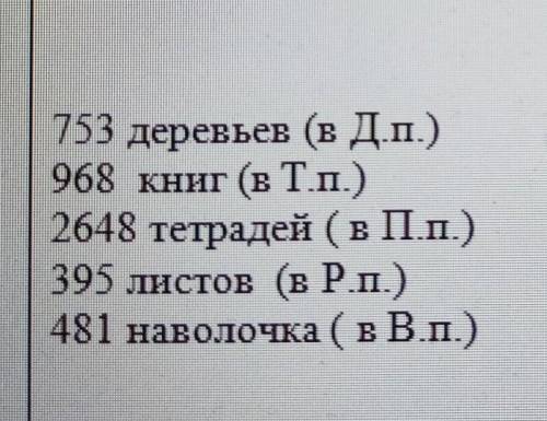 И 1. Пісьменно (Пользуясь таблицейсм. выше)Поставь следующие числительные в определённыйпадеж с указ