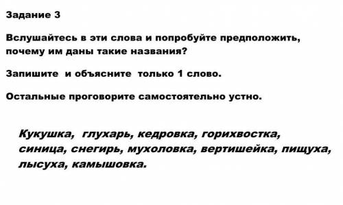 Вслушайтесь в эти слова и попробуйте предположить, почему им даны такие названия? Запишите  и объясн