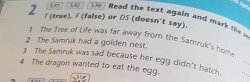 5.r1 5.r2 5.r6 read the text again and mark the sentences T (true) F (false) DS (doesn't say.)​