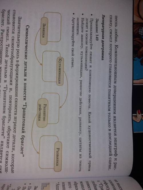 2. Повесть «Гранатовый браслет» (прочитайте) Заполни «Литературная диаграмма» страница 120ЗавязкаКул