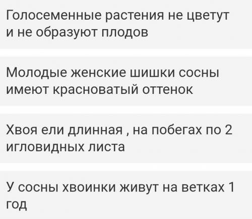 Выберите верные утверждения: Голосеменные растения не цветут и не образуют плодовМолодые женские шиш