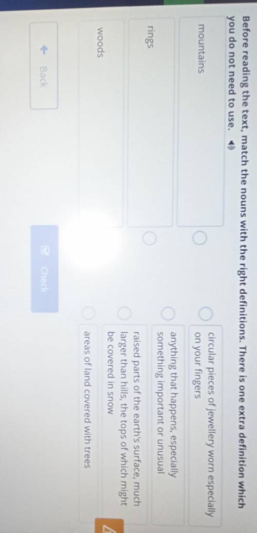 Before reading the text, match the nouns with the right definitions. There is one extra definition w