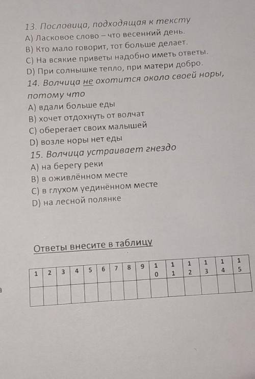 Правильно выполните задания к тексту». Инструкция:Внимательно прочитайте текст иВолчья семьяПришла в