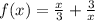 f(x)=\frac{x}{3}+\frac{3}{x}