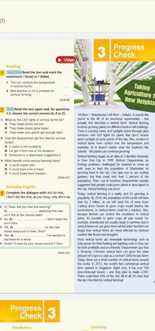 1)Read the text and mark the statements T(true) of F(false) 2)