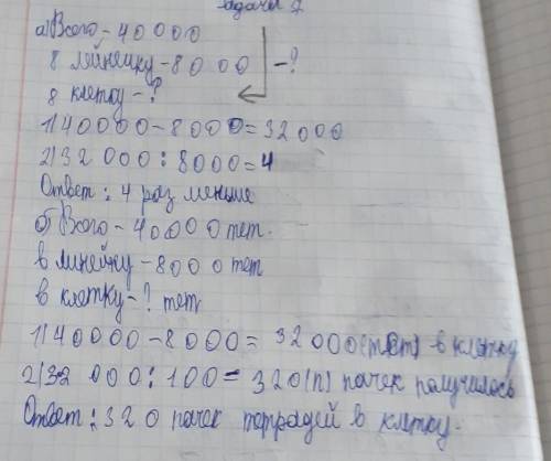 Диван 77 Запии выражения по задачам.а) На складе 40 000 тетрадей, из них 8 000 - в линейку,а остальн