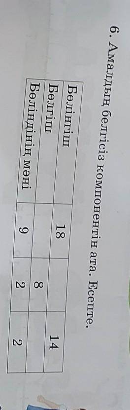 6. Амалдың белгісіз компонентін ата. Есепте​