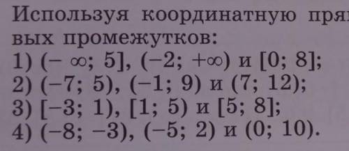 Используя координатную прямую, найдите объединение числоввх промежутков ​