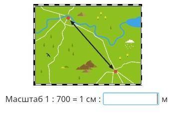 Расстояние между сёлами 1400 м. Найди расстояние между ними на карте​