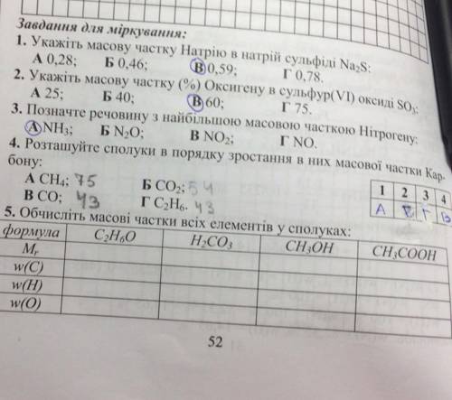 Обчисліть масові частки всіх елементів у сполуках: Если сможете, решите эту страницу, а то у меня не