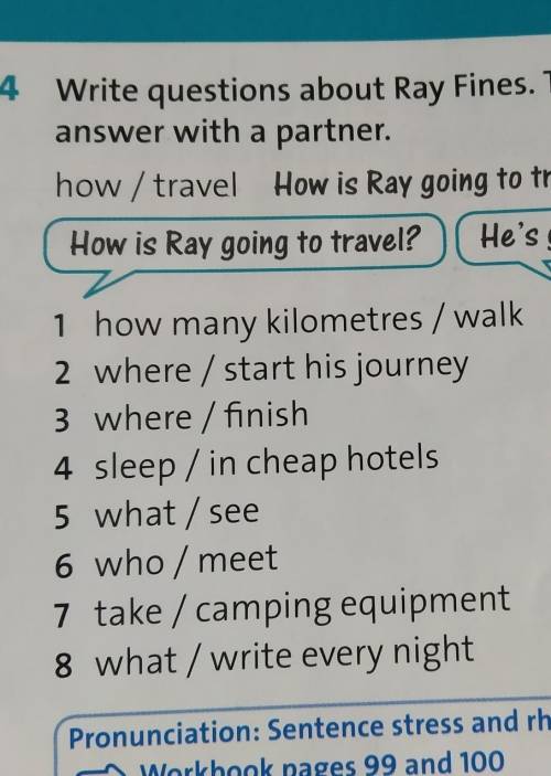 Write questions about Ray Fines. Then ask and answer with a partner.​