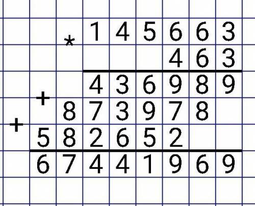Помагите решить столбиком 145663•463​
