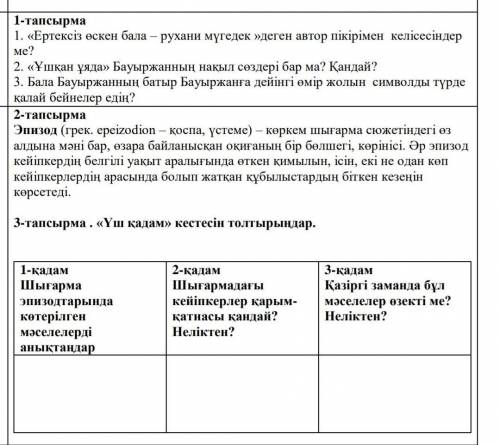 Комектесндерш 1 тапсрма ж/е 3 тапсырма​