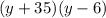 (y + 35)(y - 6)