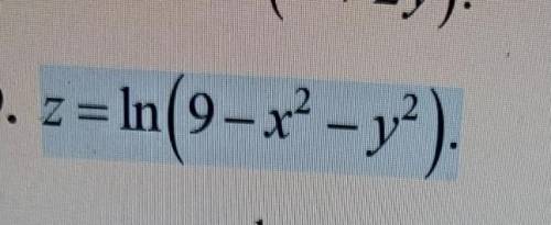 Z = ln(9-x² - y²)матемаика ​