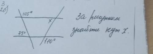 Знайдіть кути цього трикутника За рахунком знайти x. с умовою​