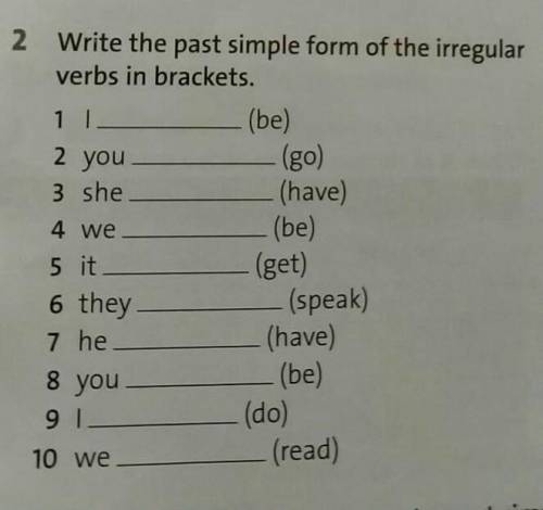 Write the past simple form of the irregular verbs in brackets​