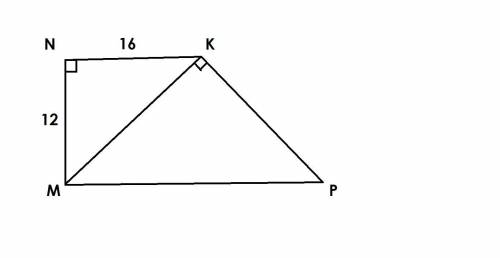 MNKP - трапеция. NK=16, MN=12, угол N=углу MKP=90 градусов.Требуется найти S трапеции MNKP