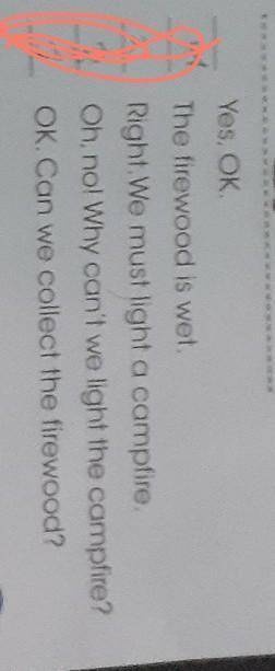 Yes. OK The firewood is wet.Right. We must light a campfire.Oh, no! Why can't we light the campfire?