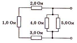 Определите общее сопротивление участка цепи.