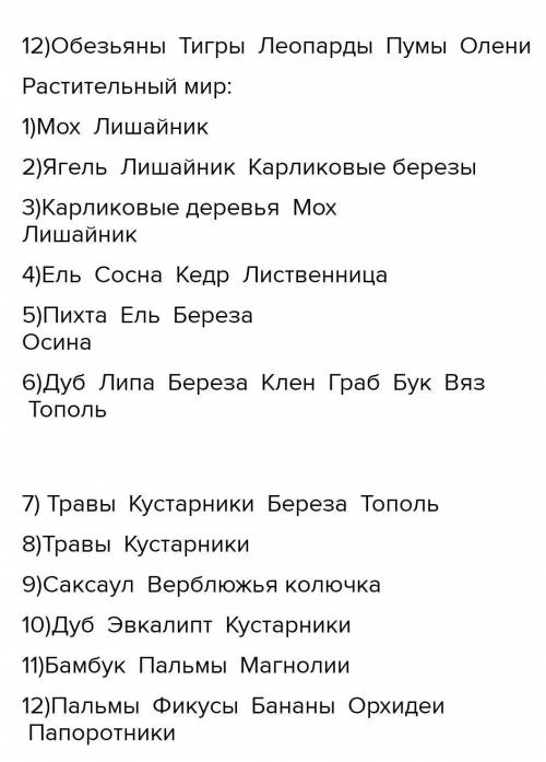 Формативное оцениванне. Задання No1 Заполните таблицу. Название растений иНазваниена каких материках