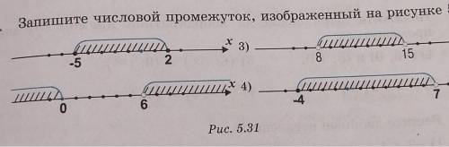 Запишите числовой промежуток изображенный на рисунке 5.31