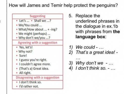 1.    Replace the underlined phrases in the dialogue in ex.1b with phrases from the language box:  1