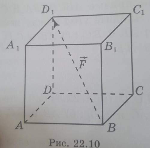 Вычислите работу которую производит сила F ,перемещая объект из вершины A в вершину D единичного куб