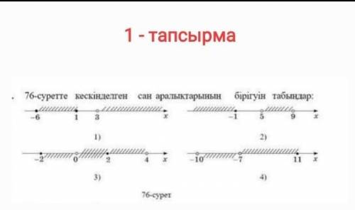 76-суретте кескінделгенсан аралыктарынынбірігуін табыңдар:​