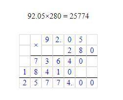 Столбиком 9)1,278•6,8= 10)3,46•150= 11)92,05•280= 12)160•8,95=