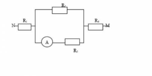 Сопротивления резисторов R = 2 Ом, R = 10 Ом, R = 15 Ом, R4 = 4 Ом, а если показание амперметра равн