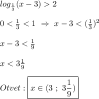 log_{\frac{1}{3}}(x-3)2\\\\0