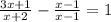 \frac{3x + 1}{x + 2} - \frac{x - 1}{x - 1} = 1