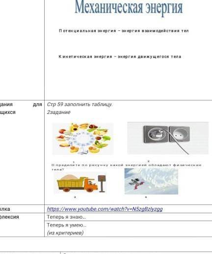 Если сознание пятый класс вторая часть тема Какие виды энергии известны человеку Определи по рисунку