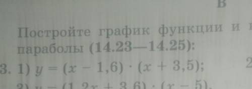 Постройте график функции и найдите координаты вершины параболы (14.23—14.25):14.23. 1) у = (х - 1,6)