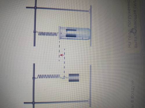 Определи утверждения, которые объясняют сжатие пружины. Верных ответов: 2Масса тела в воде меньше ма
