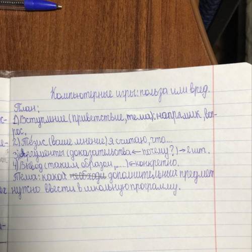 Составить по плану Тема какой дополнительный предмет нужно ввести в школьную программу