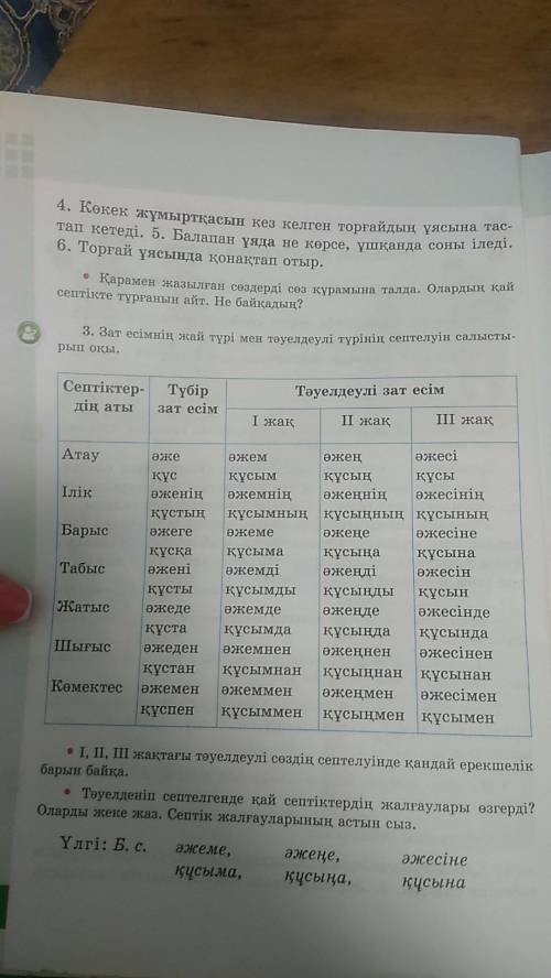 Зат есимнин жай тури мен тауелденуи