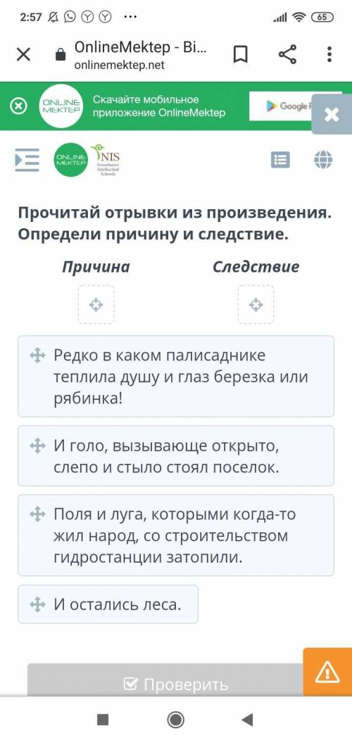 Прочитай отрывки из произведения. Опридели причину и следствия