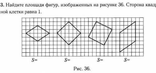 Найдите площади фигур изображённых на рисунке 36 ​