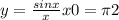 y = \frac{sinx}{x} x0 = {\pi}{2}