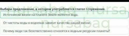 Выбери предложение, в котором употребляется глагол I спряжения.